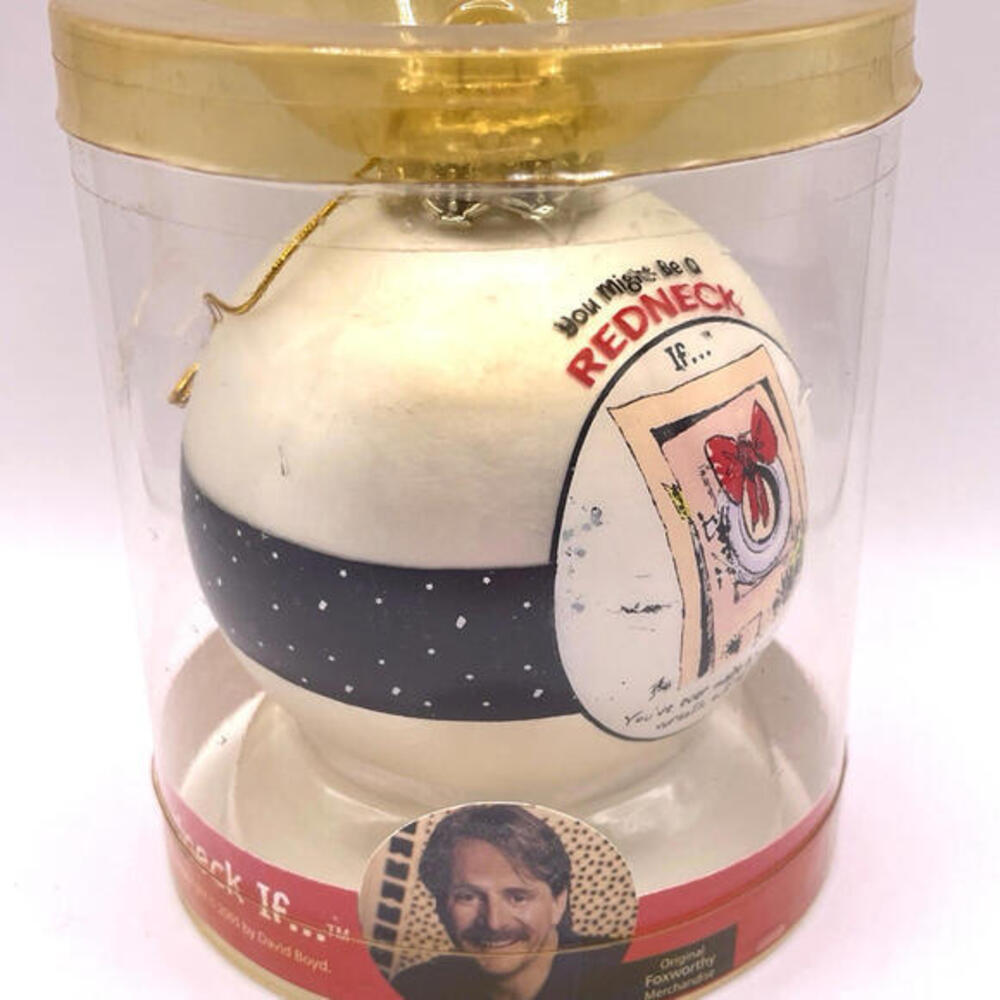 2005 Jeff Foxworthy You Might Be a Redneck If Glass Christmas Ornament NEW‎